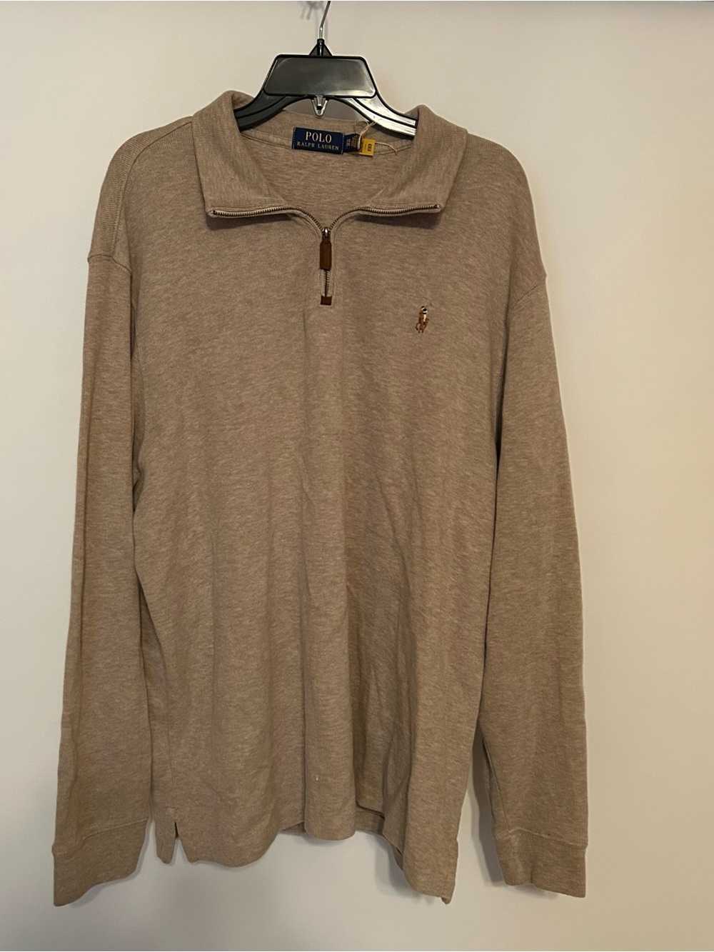 Ralph Lauren Beige Zip-Neck Sweater